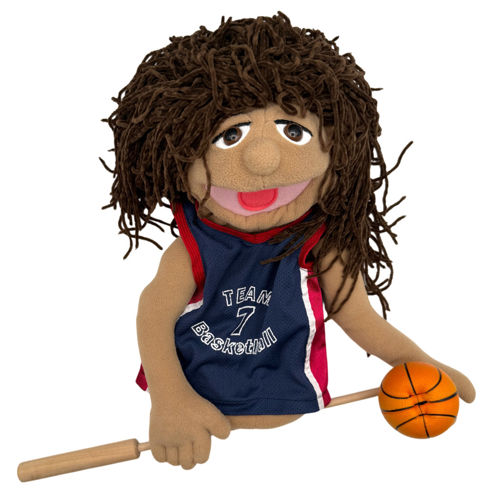 Melissa and Doug Basketball Player Puppet 2558 + Stick Wood Rod Jamie McDribble